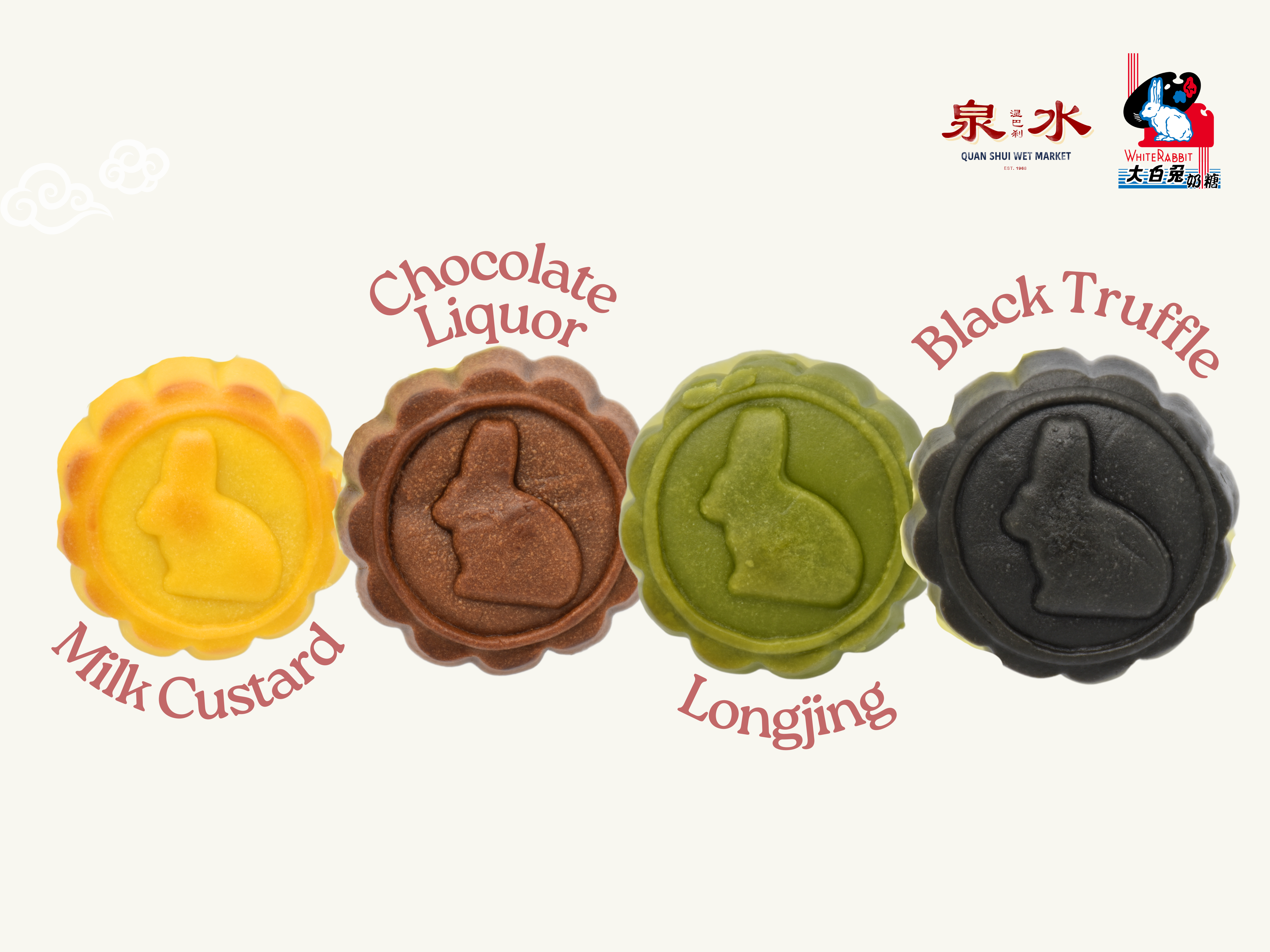 Limited Edition White Rabbit Mooncakes (Traditional Baked Skin w Salted Egg Yolk w Lava Filling, 4 x Flavours!)